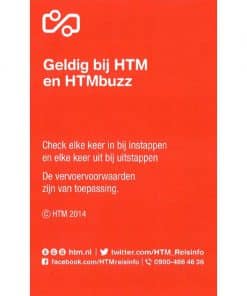 HTM Dagkaart 1-dag Achterkant