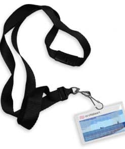 OV-chipkaart hoesje met plat draagkoord en breakaway Blauw/Zwart - 15 mm